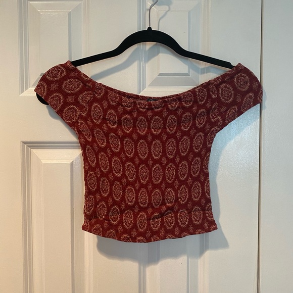 Brandy Melville Red Off The Shoulder Top - Picture 1 of 2